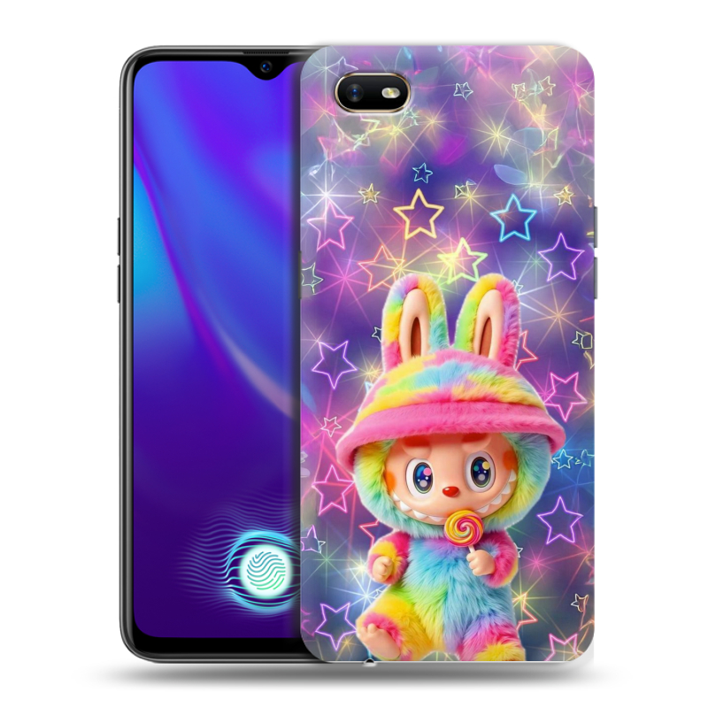 Силиконовый противоударный чехол на OPPO A1k с принтом Labubu Лабубу Силиконовый противоударный чехол на OPPO A1k с принтом Labubu Лабубу