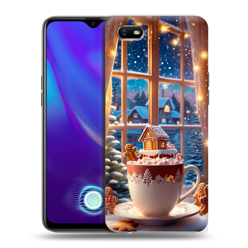 Силиконовый противоударный чехол на OPPO A1k с принтом Новый год Силиконовый противоударный чехол на OPPO A1k с принтом Новый год
