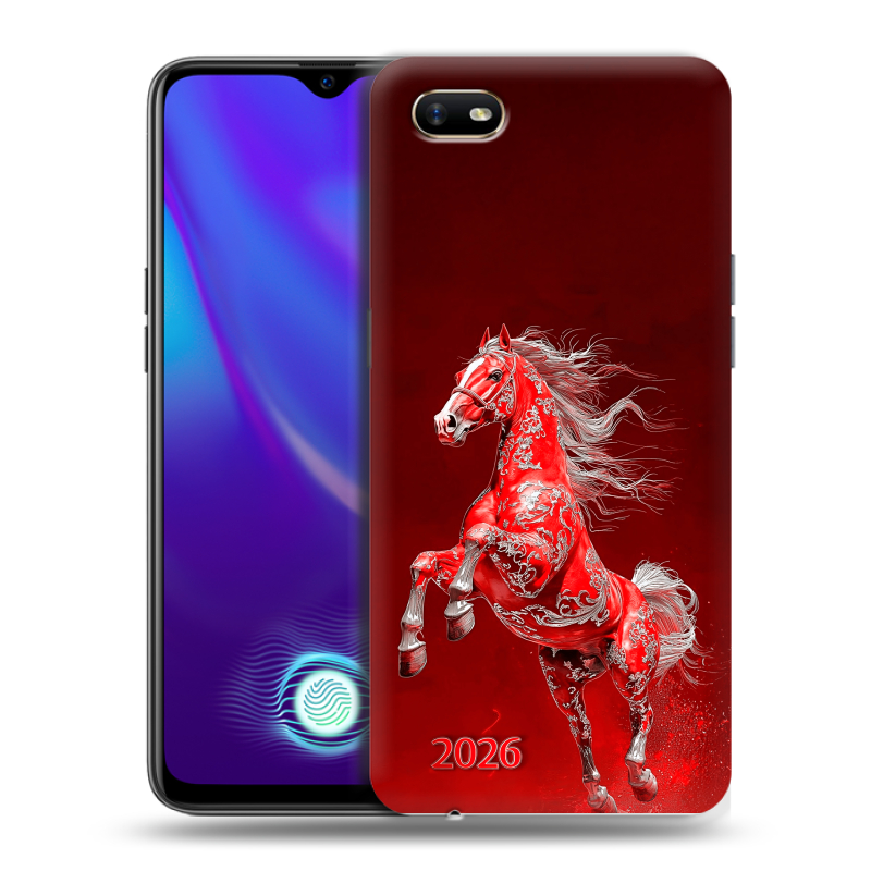 Силиконовый противоударный чехол на OPPO A1k с принтом Новый год Силиконовый противоударный чехол на OPPO A1k с принтом Новый год