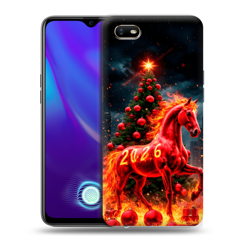 Пластиковый чехол на OPPO A1k с принтом Новый год Пластиковый чехол на OPPO A1k с принтом Новый год