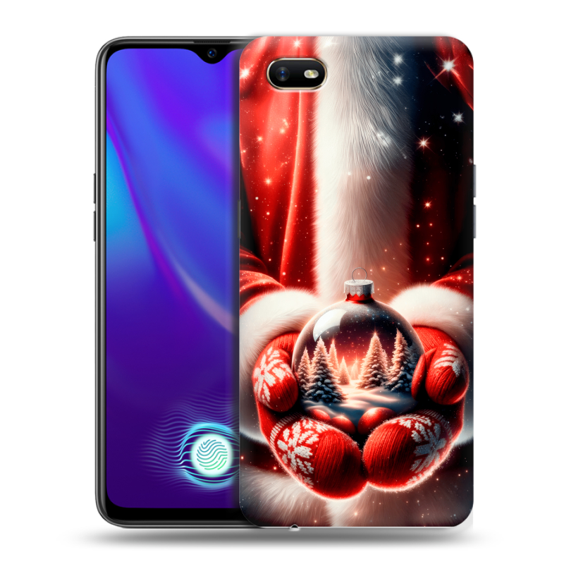 Силиконовый противоударный чехол на OPPO A1k с принтом Новый год Силиконовый противоударный чехол на OPPO A1k с принтом Новый год