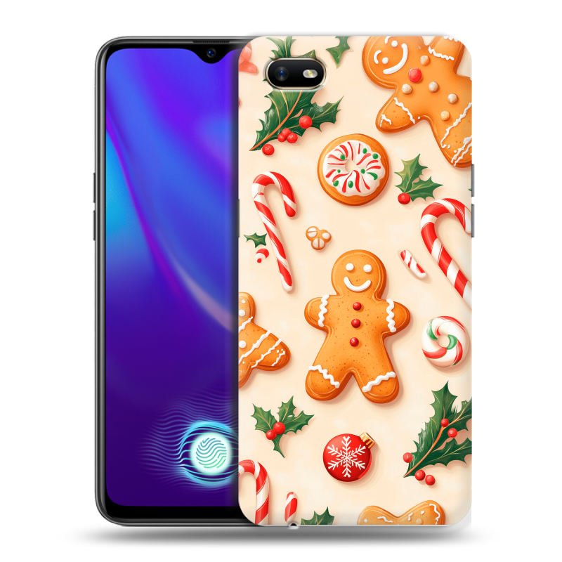 Силиконовый противоударный чехол на OPPO A1k с принтом Новый год Силиконовый противоударный чехол на OPPO A1k с принтом Новый год