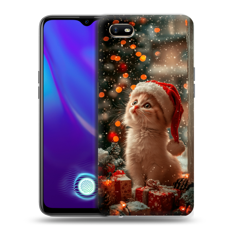 Силиконовый противоударный чехол на OPPO A1k с принтом Новый год Силиконовый противоударный чехол на OPPO A1k с принтом Новый год