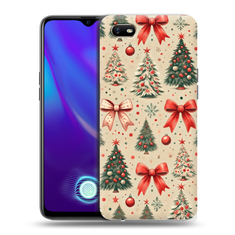 Силиконовый противоударный чехол на OPPO A1k с принтом Новый год Силиконовый противоударный чехол на OPPO A1k с принтом Новый год