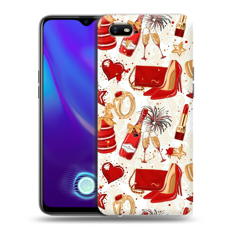 Силиконовый противоударный чехол на OPPO A1k с принтом Новый год Силиконовый противоударный чехол на OPPO A1k с принтом Новый год