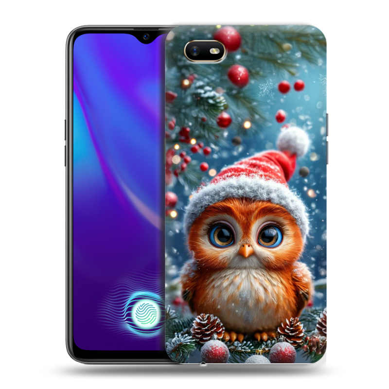 Силиконовый противоударный чехол на OPPO A1k с принтом Новый год Силиконовый противоударный чехол на OPPO A1k с принтом Новый год