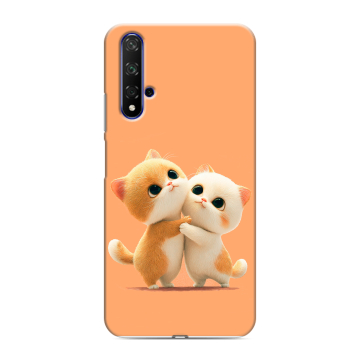 Силиконовый чехол на Huawei Honor 20 с принтом Милые котики Силиконовый чехол на Huawei Honor 20 с принтом Милые котики