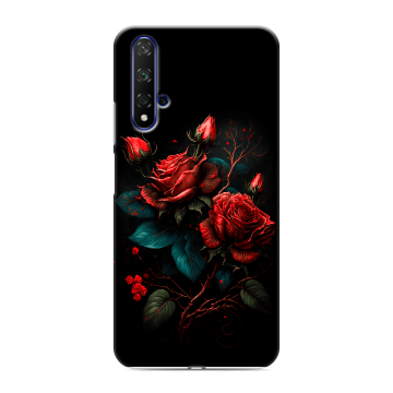 Силиконовый чехол на Huawei Honor 20 с принтом Розы красные Силиконовый чехол на Huawei Honor 20 с принтом Розы красные