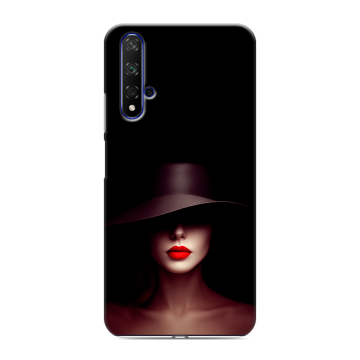 Силиконовый чехол на Huawei Honor 20 с принтом Девушка в шляпе Силиконовый чехол на Huawei Honor 20 с принтом Девушка в шляпе