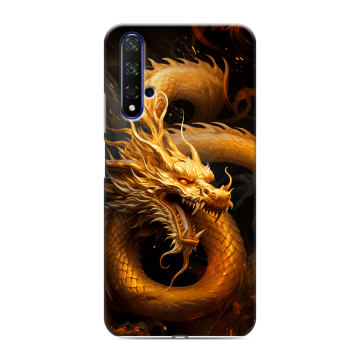 Силиконовый чехол на Huawei Honor 20 с принтом Золотой дракон Силиконовый чехол на Huawei Honor 20 с принтом Золотой дракон