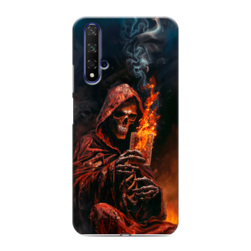 Силиконовый чехол на Huawei Honor 20 с принтом Скелет и карты Силиконовый чехол на Huawei Honor 20 с принтом Скелет и карты