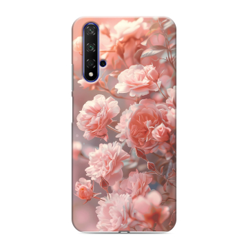 Силиконовый чехол на Huawei Honor 20 с принтом Розовые розы Силиконовый чехол на Huawei Honor 20 с принтом Розовые розы