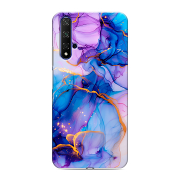 Силиконовый чехол на Huawei Honor 20 с принтом синий мрамор Силиконовый чехол на Huawei Honor 20 с принтом синий мрамор