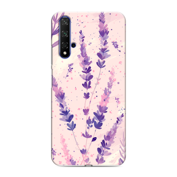 Силиконовый чехол на Huawei Honor 20 с принтом цветы лаванда Силиконовый чехол на Huawei Honor 20 с принтом цветы лаванда