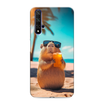 Силиконовый чехол на Huawei Honor 20 с принтом Капибара