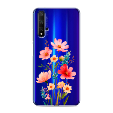 Силиконовый чехол на Huawei Honor 20 с принтом Цветы Силиконовый чехол на Huawei Honor 20 с принтом Цветы