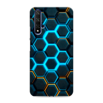 Силиконовый чехол на Huawei Honor 20 с принтом Неоновые соты Силиконовый чехол на Huawei Honor 20 с принтом Неоновые соты