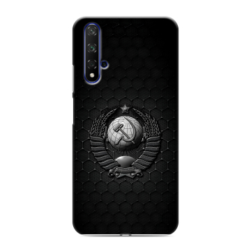 Силиконовый чехол на Huawei Honor 20 с принтом Герб Флаг СССР