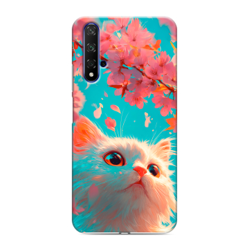 Силиконовый чехол на Huawei Honor 20 с принтом Красивый кот