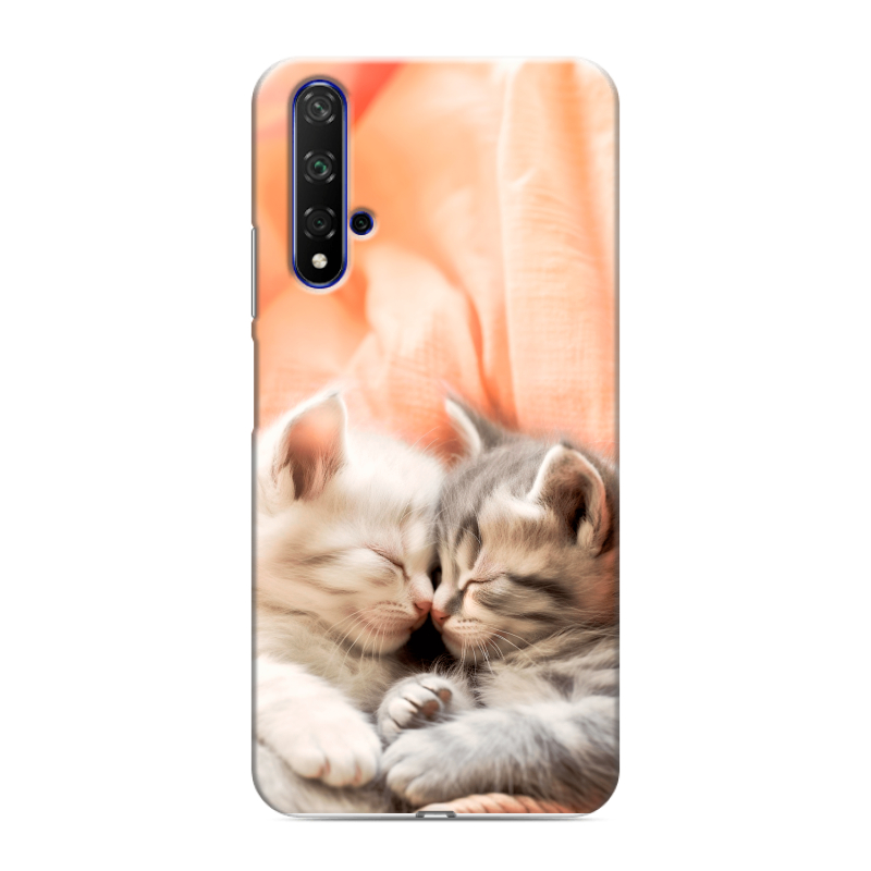 Силиконовый противоударный чехол на Huawei Honor 20 с принтом Котята Силиконовый противоударный чехол на Huawei Honor 20 с принтом Котята