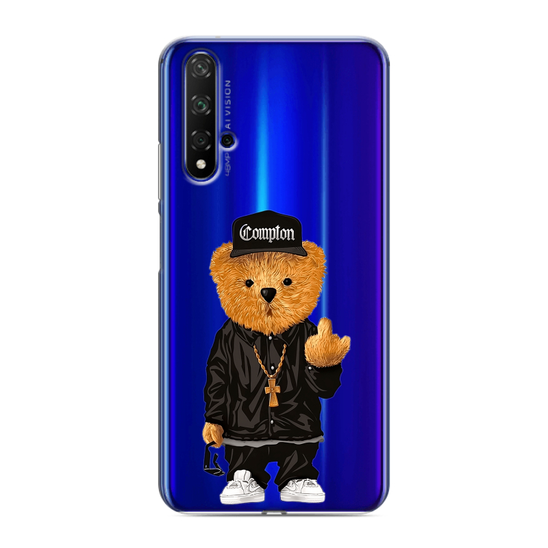 Силиконовый противоударный чехол на Huawei Honor 20 с принтом Мишка Силиконовый противоударный чехол на Huawei Honor 20 с принтом Мишка