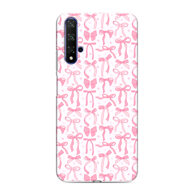 Силиконовый чехол на Huawei Honor 20 с принтом Розовые бантики Силиконовый чехол на Huawei Honor 20 с принтом Розовые бантики