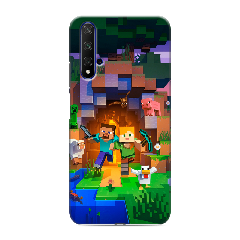 Силиконовый противоударный чехол на Huawei Honor 20 с принтом Майнкрафт Minecraft Силиконовый противоударный чехол на Huawei Honor 20 с принтом Майнкрафт Minecraft