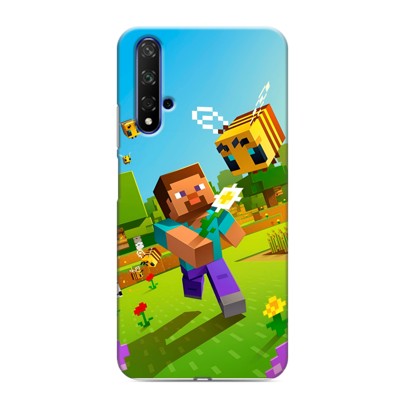 Силиконовый противоударный чехол на Huawei Honor 20 с принтом Майнкрафт Minecraft Силиконовый противоударный чехол на Huawei Honor 20 с принтом Майнкрафт Minecraft