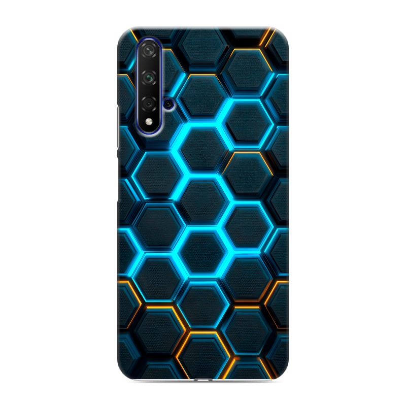 Силиконовый чехол на Huawei Honor 20 с принтом Неоновые соты Силиконовый чехол на Huawei Honor 20 с принтом Неоновые соты