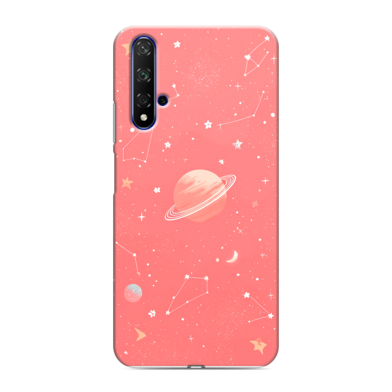 Силиконовый чехол на Huawei Honor 20 с принтом Розовый космос Силиконовый чехол на Huawei Honor 20 с принтом Розовый космос