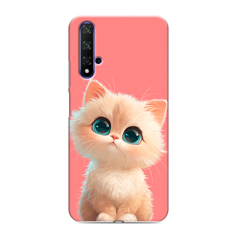Силиконовый чехол на Huawei Honor 20 с принтом Розовый котенок Силиконовый чехол на Huawei Honor 20 с принтом Розовый котенок