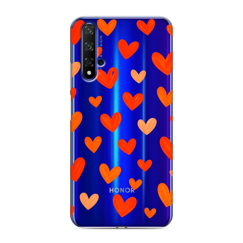 Силиконовый чехол на Huawei Honor 20 с принтом Сердечки Силиконовый чехол на Huawei Honor 20 с принтом Сердечки