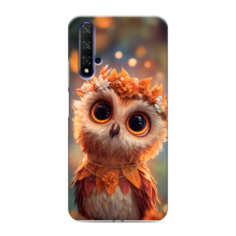 Силиконовый противоударный чехол на Huawei Honor 20 с принтом Милая сова Силиконовый противоударный чехол на Huawei Honor 20 с принтом Милая сова