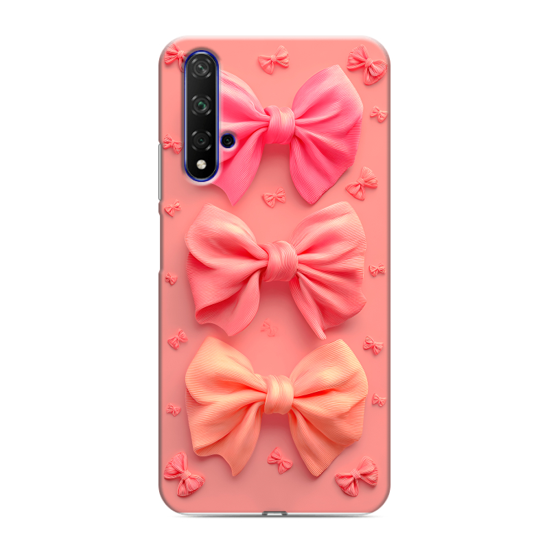 Силиконовый чехол на Huawei Honor 20 с принтом Розовые бантики Силиконовый чехол на Huawei Honor 20 с принтом Розовые бантики