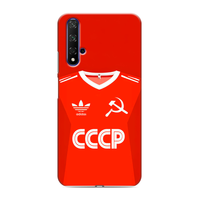 Силиконовый противоударный чехол на Huawei Honor 20 с принтом Флаг Герб СССР Силиконовый противоударный чехол на Huawei Honor 20 с принтом Флаг Герб СССР