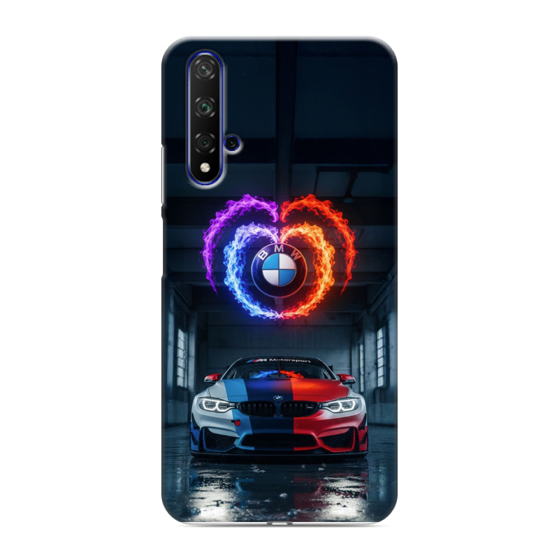 Силиконовый противоударный чехол на Huawei Honor 20 с принтом BMW БМВ Силиконовый противоударный чехол на Huawei Honor 20 с принтом BMW БМВ