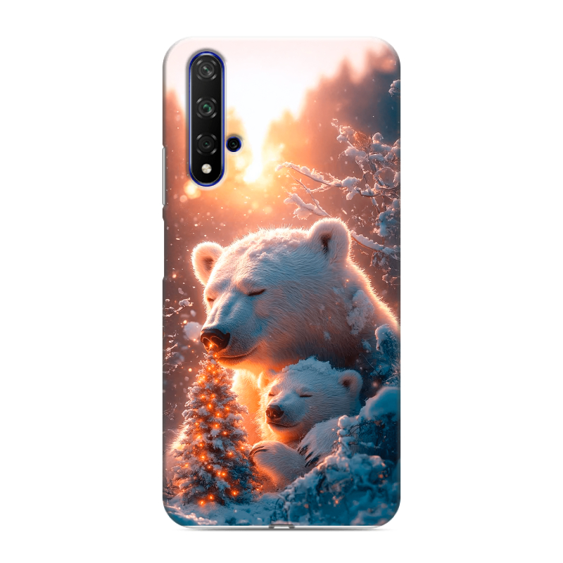 Силиконовый противоударный чехол на Huawei Honor 20 с принтом Новый год Силиконовый противоударный чехол на Huawei Honor 20 с принтом Новый год