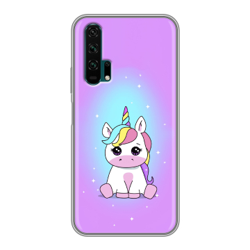 Силиконовый противоударный чехол на Huawei Honor 20 Pro с принтом Единорог Силиконовый противоударный чехол на Huawei Honor 20 Pro с принтом Единорог