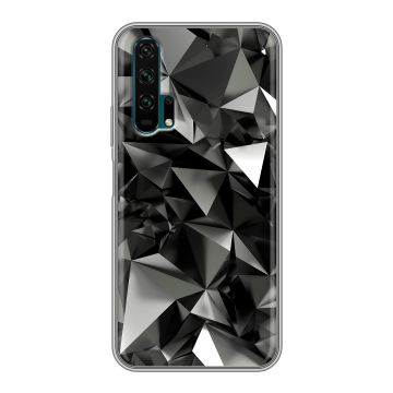 Силиконовый противоударный чехол на Huawei Honor 20 Pro с принтом Черные кристаллы Силиконовый противоударный чехол на Huawei Honor 20 Pro с принтом Черные кристаллы