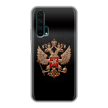 Силиконовый противоударный чехол на Huawei Honor 20 Pro с принтом Герб России Силиконовый противоударный чехол на Huawei Honor 20 Pro с принтом Герб России
