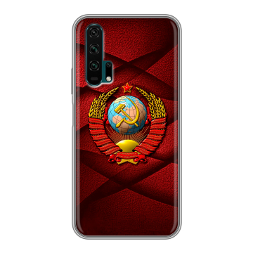 Силиконовый противоударный чехол на Huawei Honor 20 Pro с принтом Герб СССР Силиконовый противоударный чехол на Huawei Honor 20 Pro с принтом Герб СССР