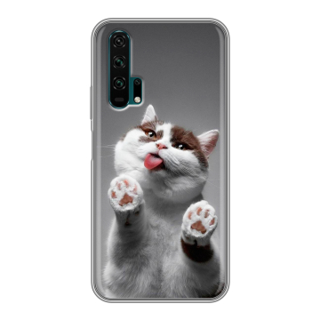 Силиконовый противоударный чехол на Huawei Honor 20 Pro с принтом Коты Силиконовый противоударный чехол на Huawei Honor 20 Pro с принтом Коты