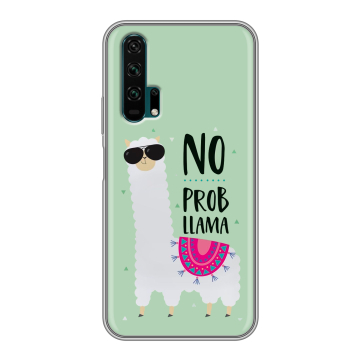 Силиконовый противоударный чехол на Huawei Honor 20 Pro с принтом Лама Силиконовый противоударный чехол на Huawei Honor 20 Pro с принтом Лама