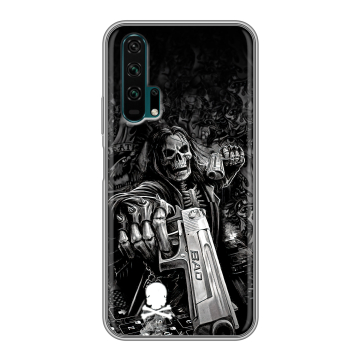 Силиконовый противоударный чехол на Huawei Honor 20 Pro с принтом Скелет Силиконовый противоударный чехол на Huawei Honor 20 Pro с принтом Скелет
