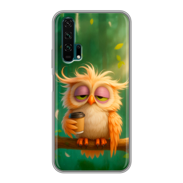 Силиконовый противоударный чехол на Huawei Honor 20 Pro с принтом сова Силиконовый противоударный чехол на Huawei Honor 20 Pro с принтом сова