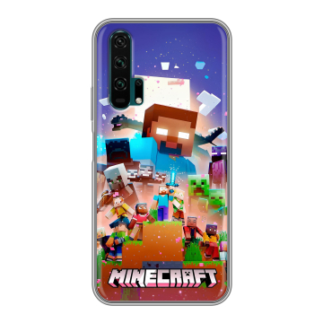 Силиконовый противоударный чехол на Huawei Honor 20 Pro с принтом Майнкрафт Minecraft Силиконовый противоударный чехол на Huawei Honor 20 Pro с принтом Майнкрафт Minecraft