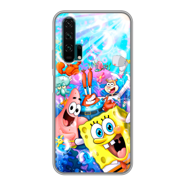 Силиконовый противоударный чехол на Huawei Honor 20 Pro с принтом спанчбоб спанч боб Силиконовый противоударный чехол на Huawei Honor 20 Pro с принтом спанчбоб спанч боб