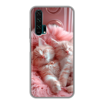 Силиконовый противоударный чехол на Huawei Honor 20 Pro с принтом котята котики Силиконовый противоударный чехол на Huawei Honor 20 Pro с принтом котята котики