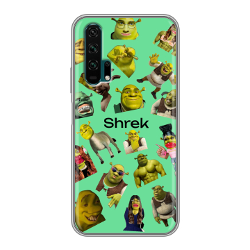 Силиконовый противоударный чехол на Huawei Honor 20 Pro с принтом Шрек Shrek Силиконовый противоударный чехол на Huawei Honor 20 Pro с принтом Шрек Shrek