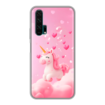 Силиконовый противоударный чехол на Huawei Honor 20 Pro с принтом Единорог Силиконовый противоударный чехол на Huawei Honor 20 Pro с принтом Единорог